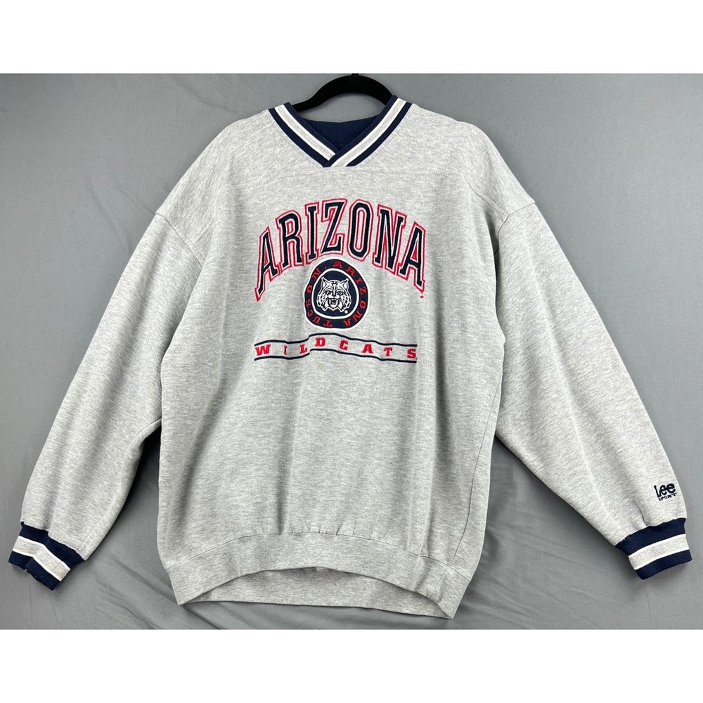 Arizona Wildcats Lee Sport Mens XL Sweatshirt Gray V-Neck NCAA College Good